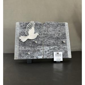 Plaque en granit avec colombe en inox