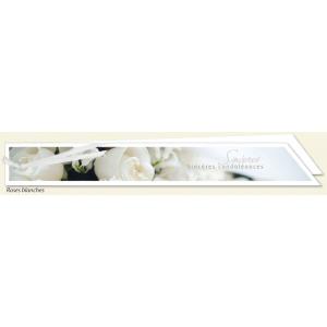 Cartes de Condoléances Ruban Roses blanches