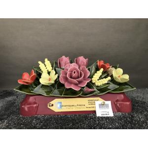 Bouton rose pâquerettes mimosas en céramique