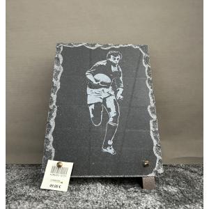 Plaque en granit avec dessin de rugby