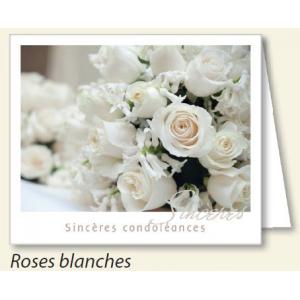 Carte de Condoléances Roses blanches