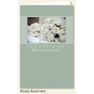 Carte de Condoléances Roses fond vert